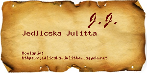 Jedlicska Julitta névjegykártya